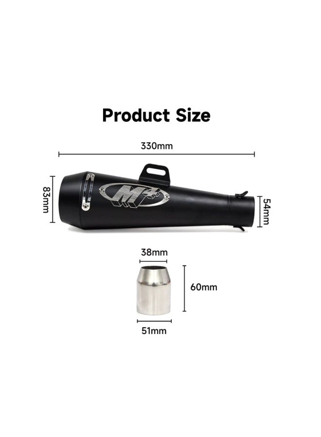 M4 Black Motorcycle Exhaust System Performance Slip On Silencer - Image 2